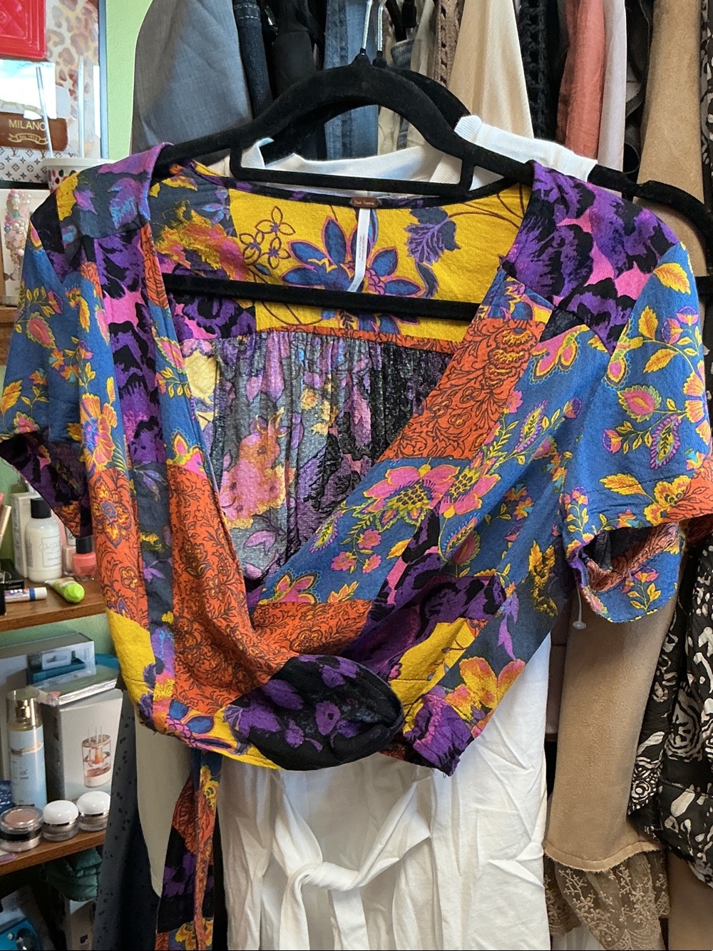 Free people Multicolor Floral Wrap Crop Top - Women